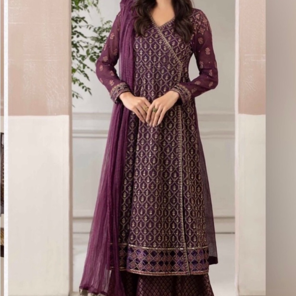 Chic Long Sleeve Purple Dress